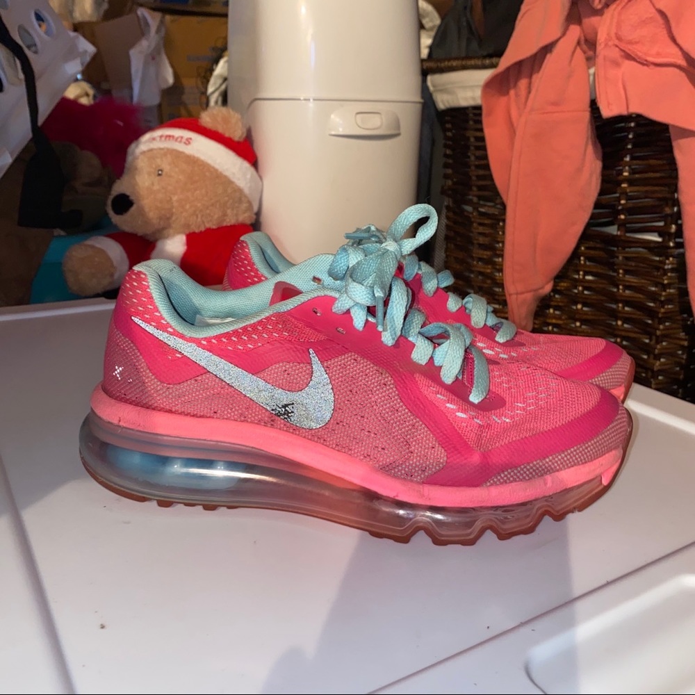 Pink and blue air maxes size 3.5 Youth